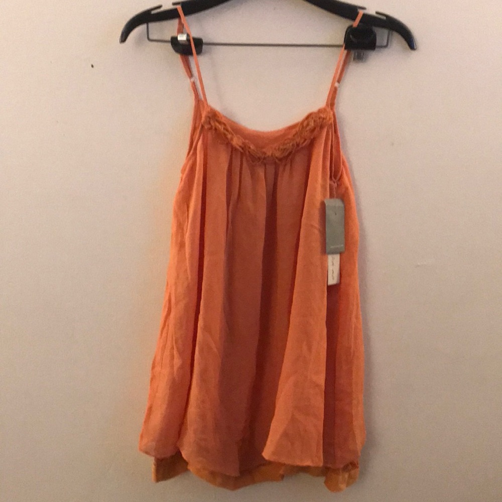Sunset orange spaghetti strap blouse